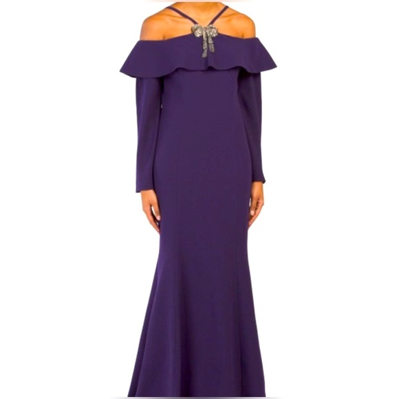 Teri Jon Dresses & Skirts - Teri Jon Off The Shoulder Long Gown, Purple - 8 MSRP $980